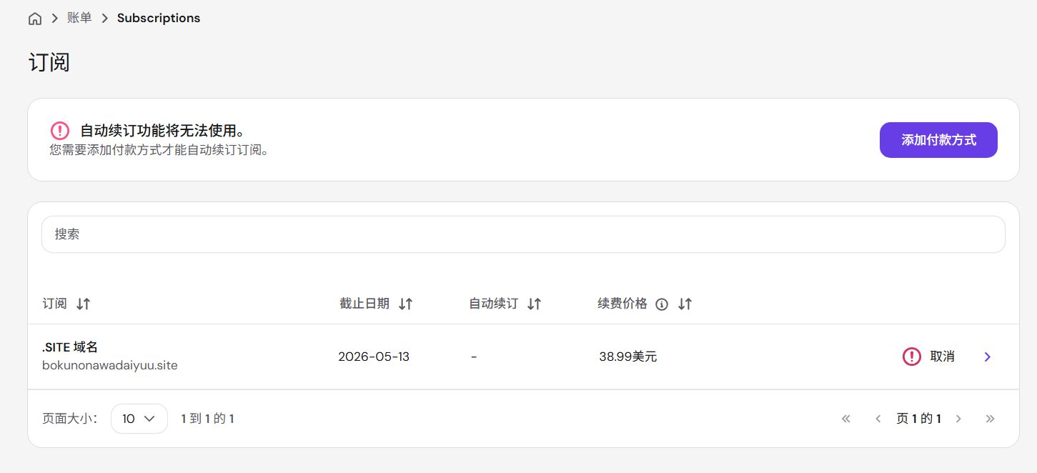 年抛域名次年付费所需的费用图