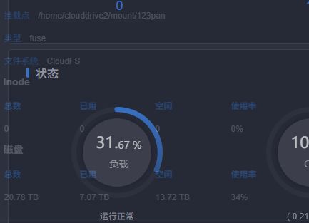 个人服务器通过clouddrive2挂载123pan备份概况图